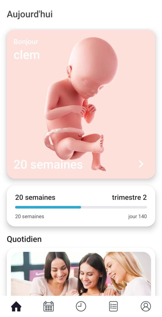 application de suivi de grossesse